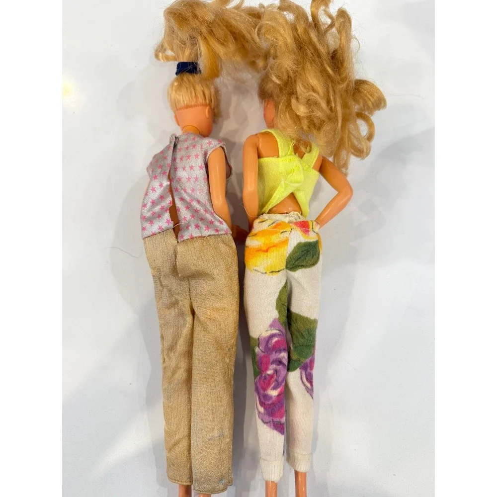 Vintage Mattel Barbie Dolls Lot of 2 1966 Body Neon 90s Fashion Floral Rock Star